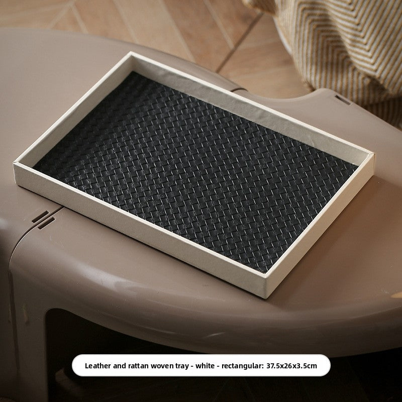 Woven Leather Decorative Tray