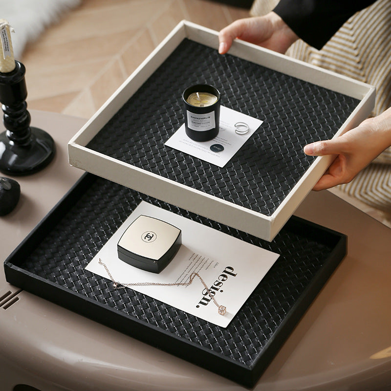 Woven Leather Decorative Tray