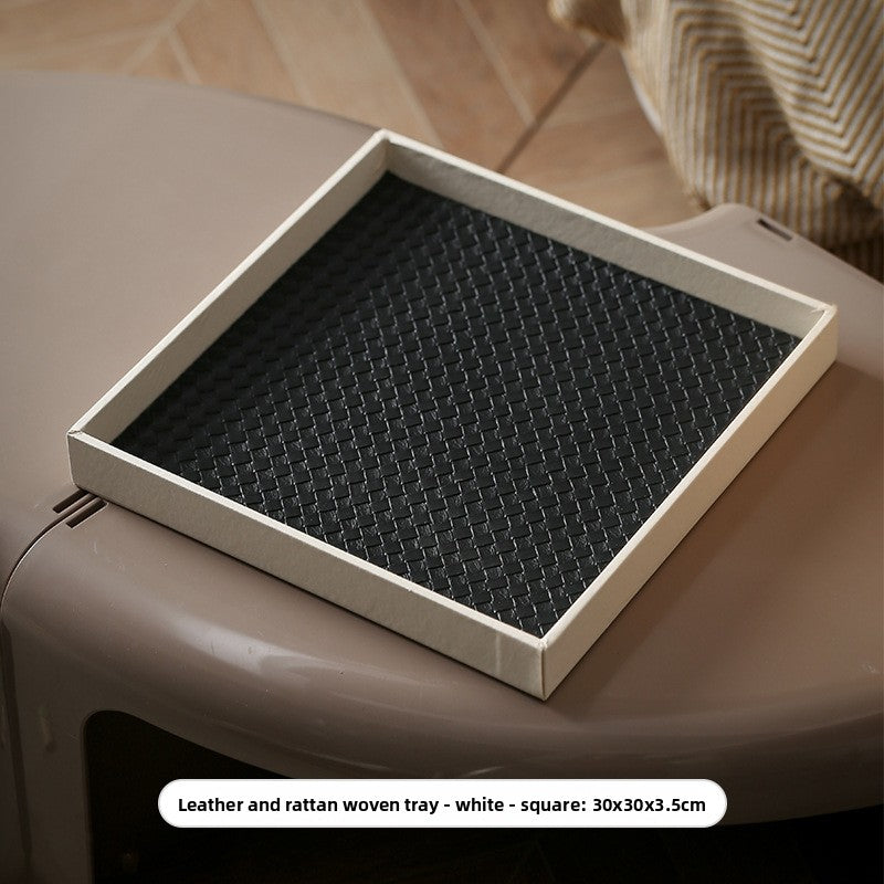 Woven Leather Decorative Tray