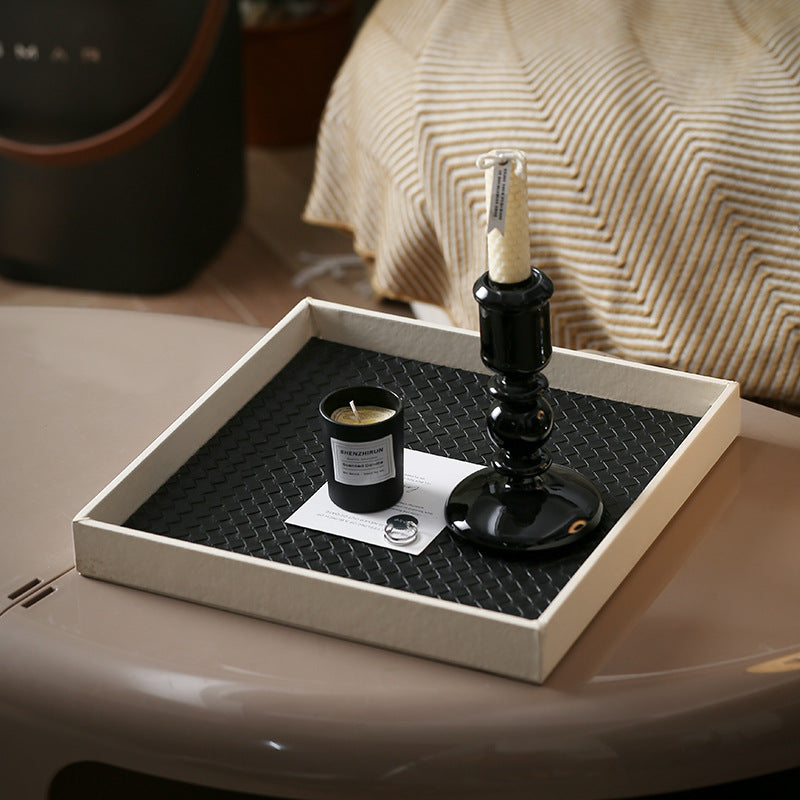Woven Leather Decorative Tray