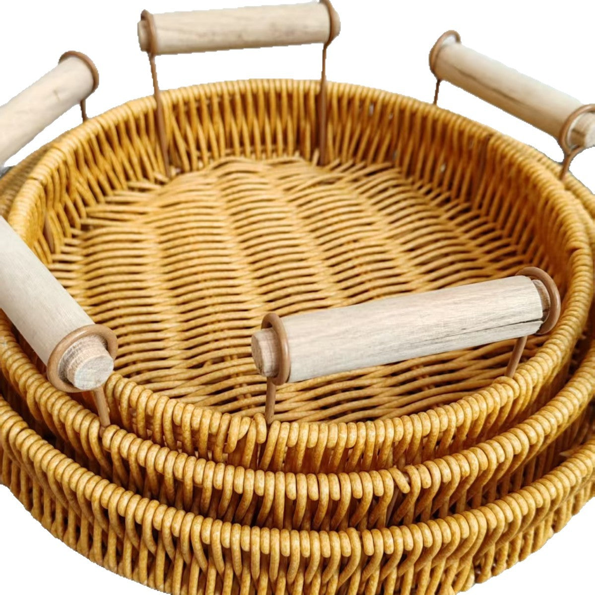 Woven Rattan Serving Basket Set