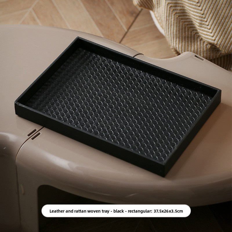 Woven Leather Decorative Tray