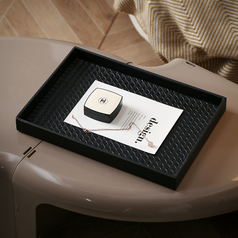 Woven Leather Decorative Tray