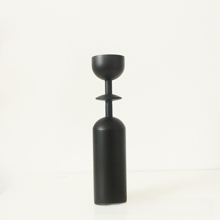 Sculptural Black Candle Holder