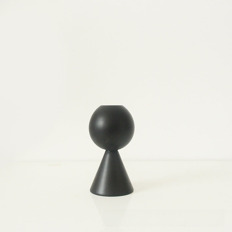 Sculptural Black Candle Holder