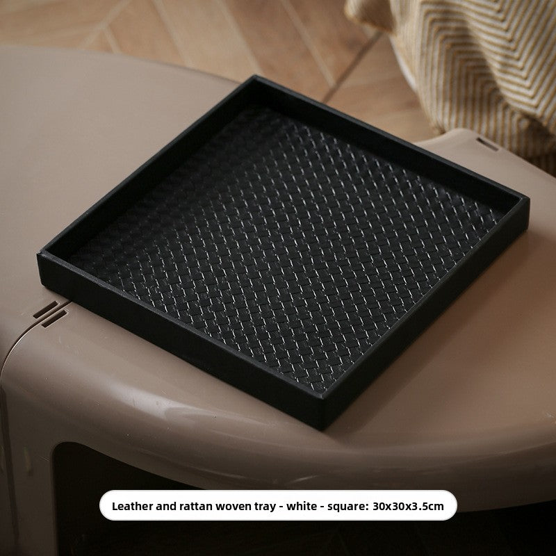 Woven Leather Decorative Tray